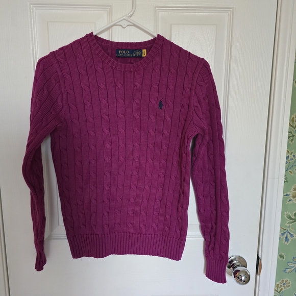 Polo Ralph Lauren Magenta Cable Knit Sweater - Picture 3 of 5